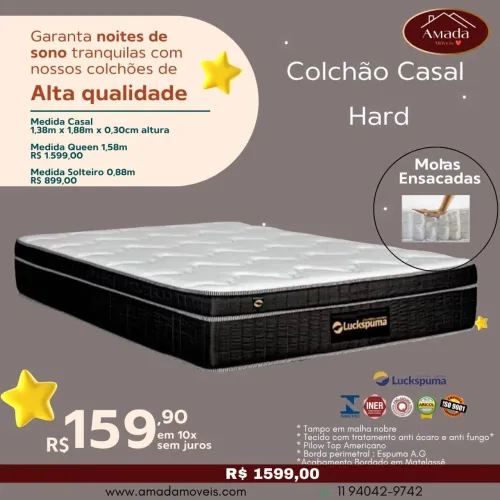Colchão Casal Hard - à pronta entrega