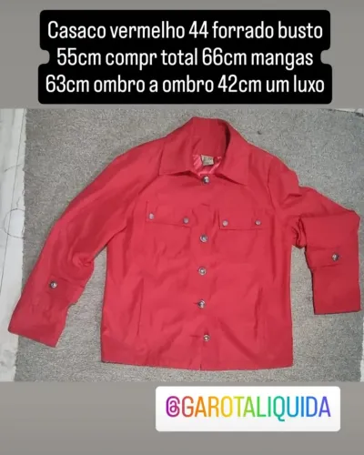 Casaco feminino vermelho 44 um espetáculo