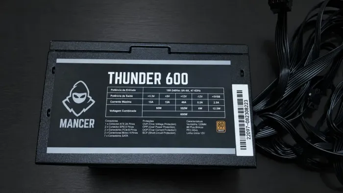 Fonte Mancer Thunder 600W 80 Plus Bronze