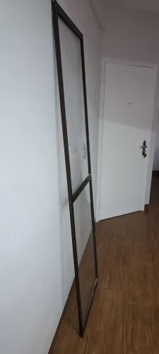 Porta de correr de aluminio cobre+2 vidros