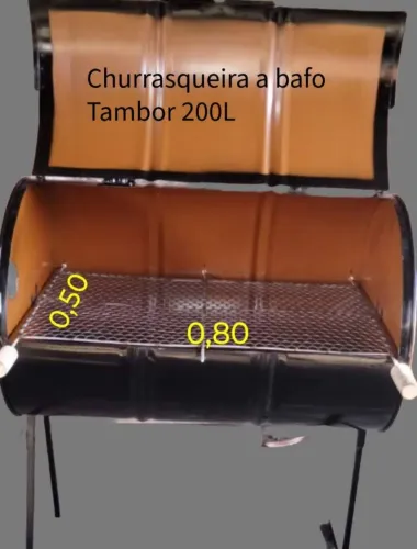 Churrasqueira a bafo - tambor 200L.