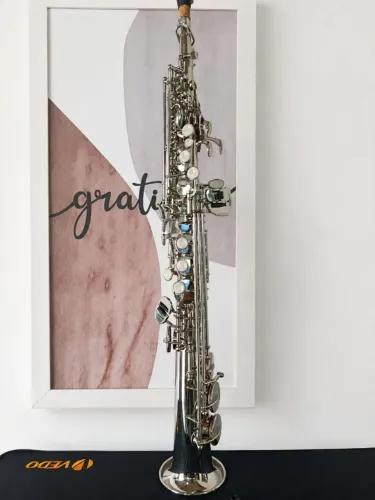 Saxofone Soprano Vedo Niquelado Novo Envio Imediato para Todo Brasil