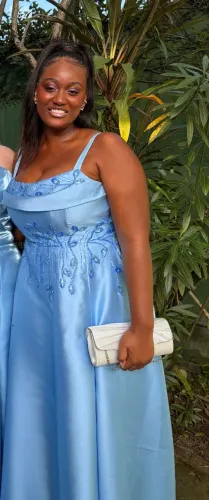 Vestido madrinha/formatura azul serenite