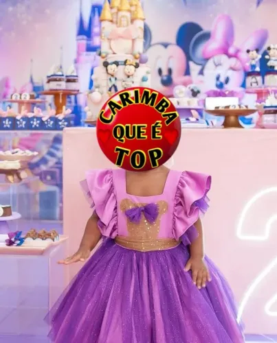 Vestido minnie luxo tema Disney 2 a 3 anos 