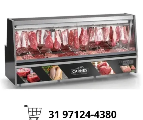 Balcão de Carne 3M Vidro Reto Gelopar 220V
