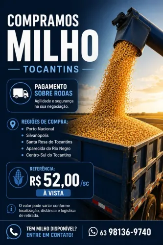 Compra-se milho no Tocantins