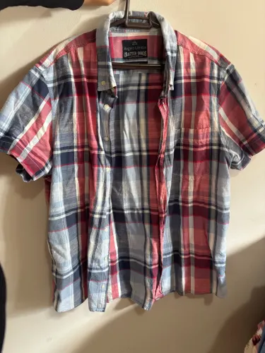 camisa xadrez manga curta