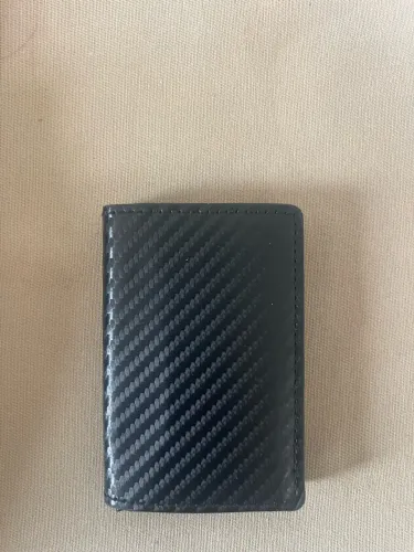 Carteira Compacta / Porta-Cartões Preta - Textura Fibra de Carbono