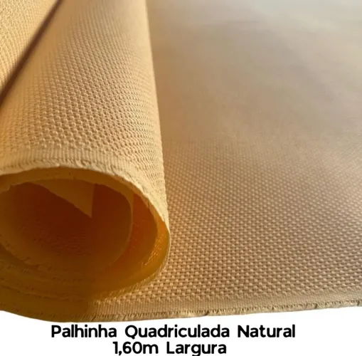 Palhinha Indiana Quadriculada Tela Fibra Forro Natural 1m