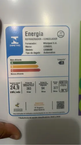 Geladeira Consul nova embalada ainda, 377 litros