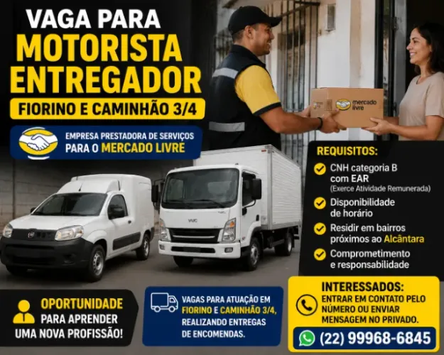 emprego de entregador do mercado livre 