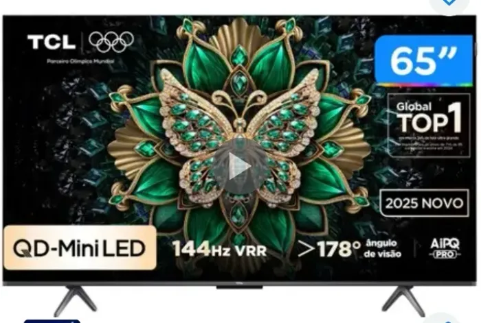 Vendo SMART TV TCL MINI LED 65 65C6K PRETO (divido no cartão + juros máquina)