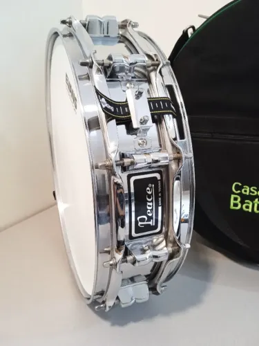 Caixa de Bateria Peace Piccolo Aço Inox 14" x 3.5" 12 Afinações.