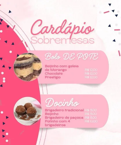 Bolo no pote e docinho