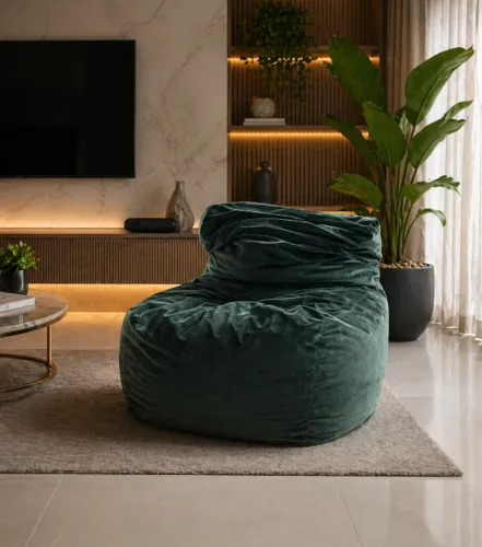 ? Puff Verde Musgo em Camurça -USADO Conforto e Estilo para seu Espaço