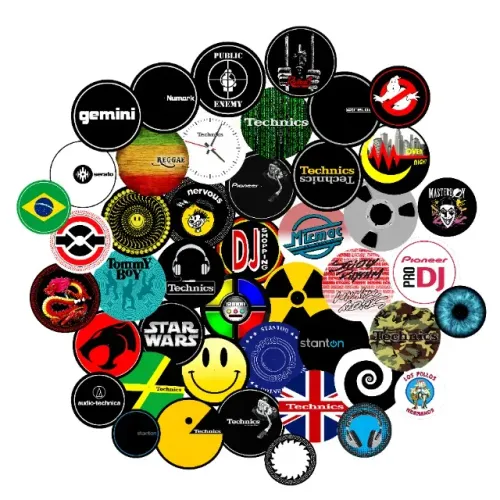 1 par de feltros para toca discos de vinil dj colecionadores vitrolas pink up