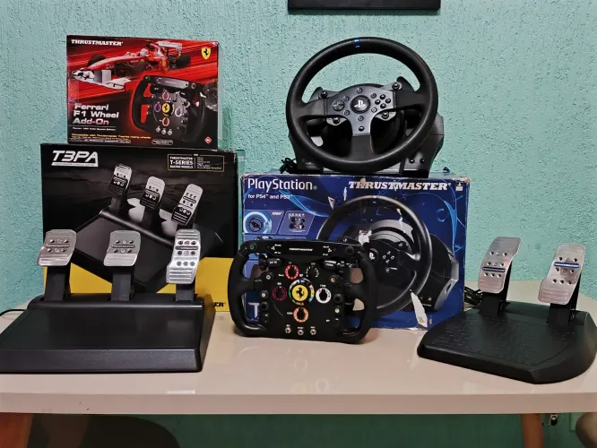 Kit simulador thrustmaster t300rs com pedal t3pa + Addon f1