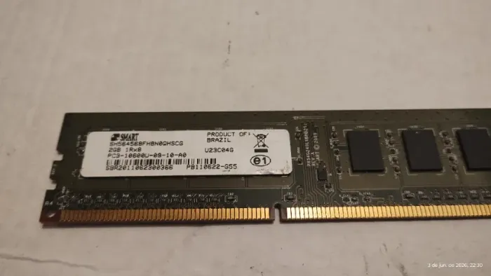 Memória RAM Smart 2GB DDR3 1333MHz Para PC (Desktop) Usada