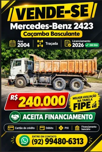 Mercende bens 2423 2004 caçamba