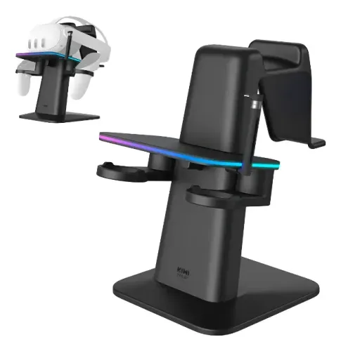 Kiwi Design Base De Carregamento RGB Para Meta Quest 3/Quest 3S/Quest 2/ Quest Pro