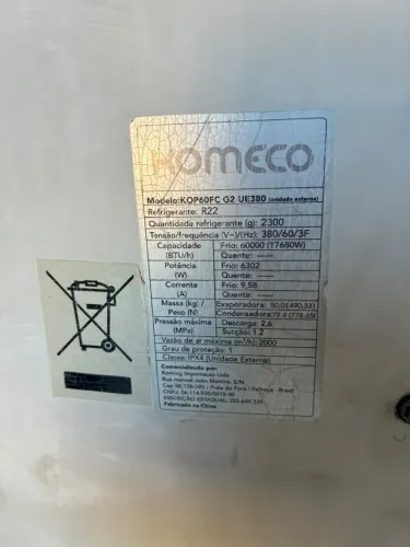 Ar condicinado KOMECO 60.000btus