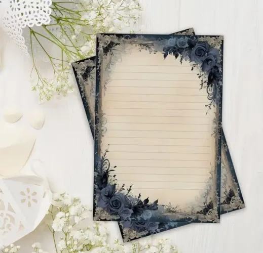 Papéis de Carta Gótico Vintage (25 folhas)