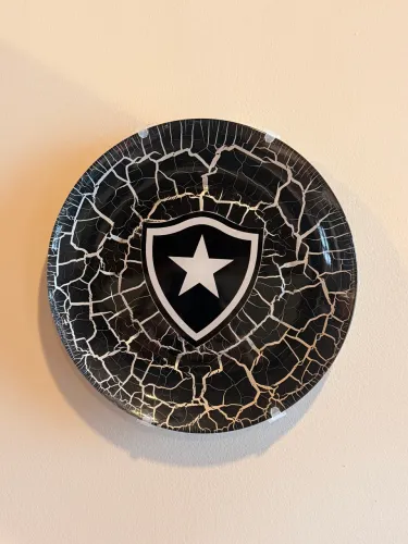 Prato pintado a mão com escudo do Botafogo!