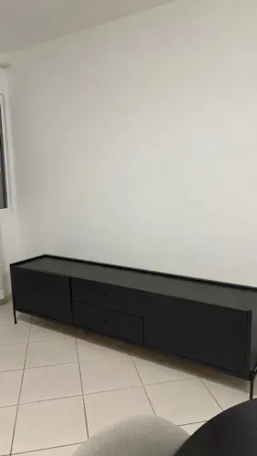 Rack para TV Até 75" 2 Gavetas 2 Portas Jasper 220 cm - Preto Fosco