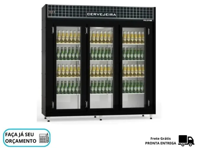 Cervejeira 3 Portas Preta Polo Frio Nova