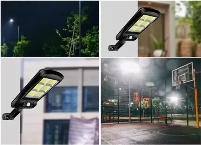 Refletor Luminária Solar LED 300W Sem Fio Com Sensor de Presença e Controle Remoto 