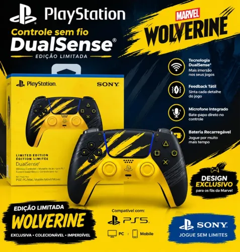 Controle Dualsense PS5 Edição Wolverine Lacrado!!