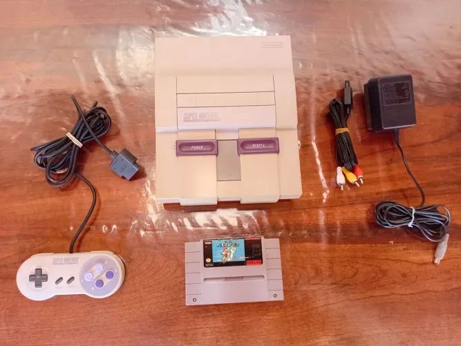 Super Nintendo fat funcionando ok controle e cartucho Super Mario World originais