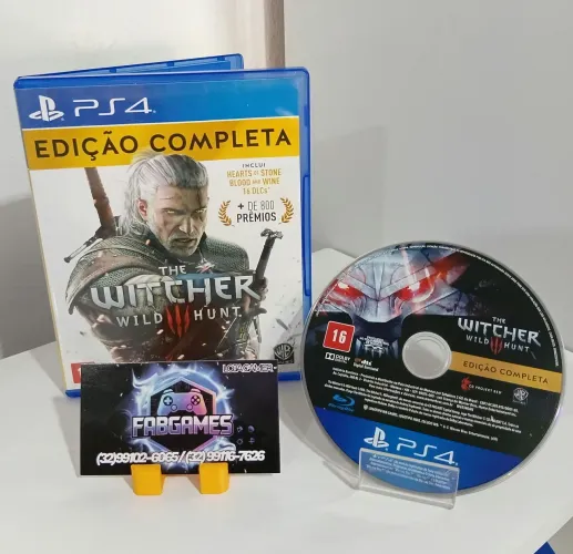 Jogo PS4 The Witcher wild hunt. EDIÇÃO COMPLETA. Aqui na LOJA FABGAMES. Loja física 