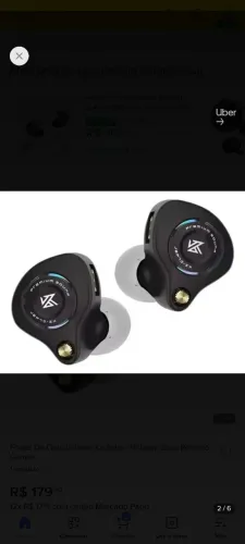 Fone de ouvido KZ Eldar para retorno de palco preto