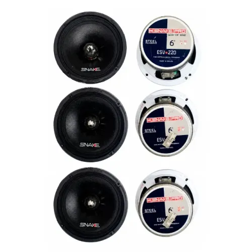 Vendo 03 pares de altofalantes 6" 220RMS da marca snake (usados)