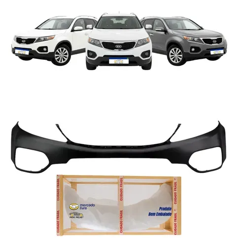 Parachoque Dianteiro Kia Sorento 2010 2011 2012 2013 Preto Liso Para Pintura