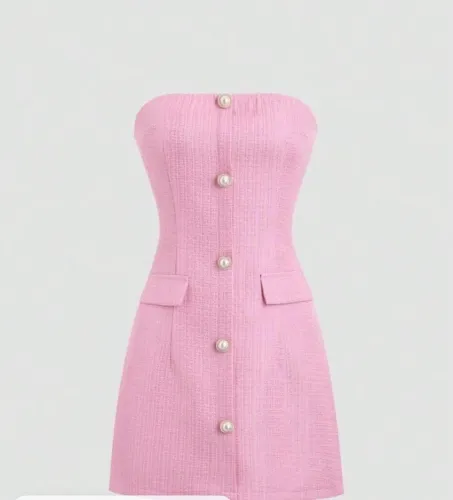 Vestido Rosa Curto Shein