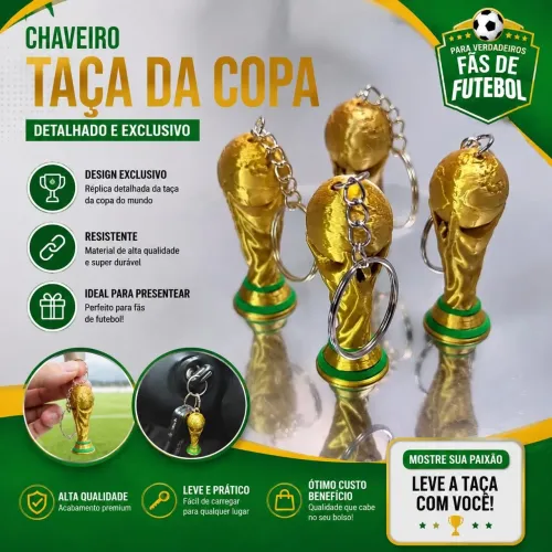 Kit chaveiro taça da copa