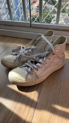 Tênis All Star branco cano alto tamanho 35
