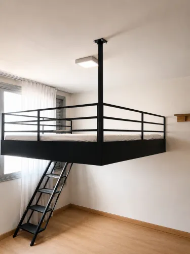 Cama de Teto Casal em Metal (Igual de filme Cinema) (até 350kg)