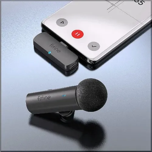 Microfone sem fio bluetooth Fifine M6 2.4g para gravações Pronta Entrega