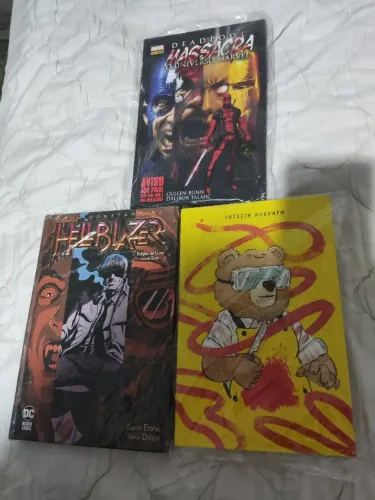 Pacote de HQS (capa dura) Hellblazer, um belo dia para matar, e deadpool