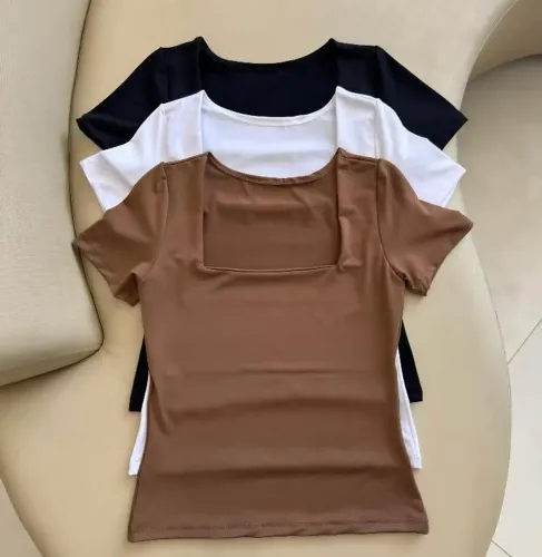 Kit 3 Blusas feminina baby look 