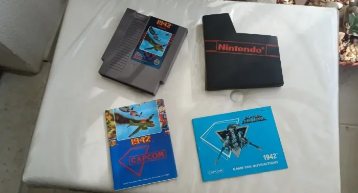 Jogo 1942 Nes + Luva + Manual + Poster Raro Impecável