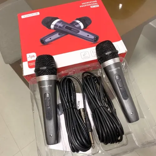 Kit com 2 Microfones Profissionais da Tomate MT-1003 (Qualidade de Som)