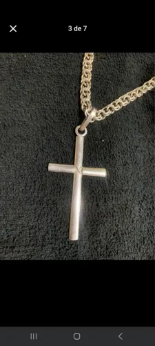 Cordão de prata + crucifixo