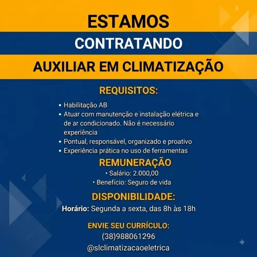 Auxiliar em climatização 