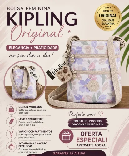 Bolsa Kipling Floral Nova