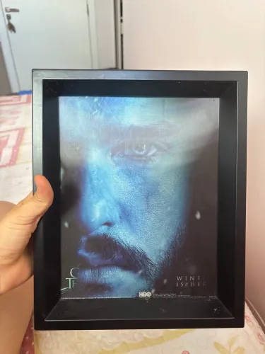 Quadro 3d jon snow e rei da noite game of thrones