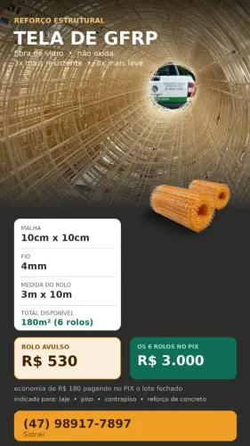 TELA em GFRP ( FIBRA )